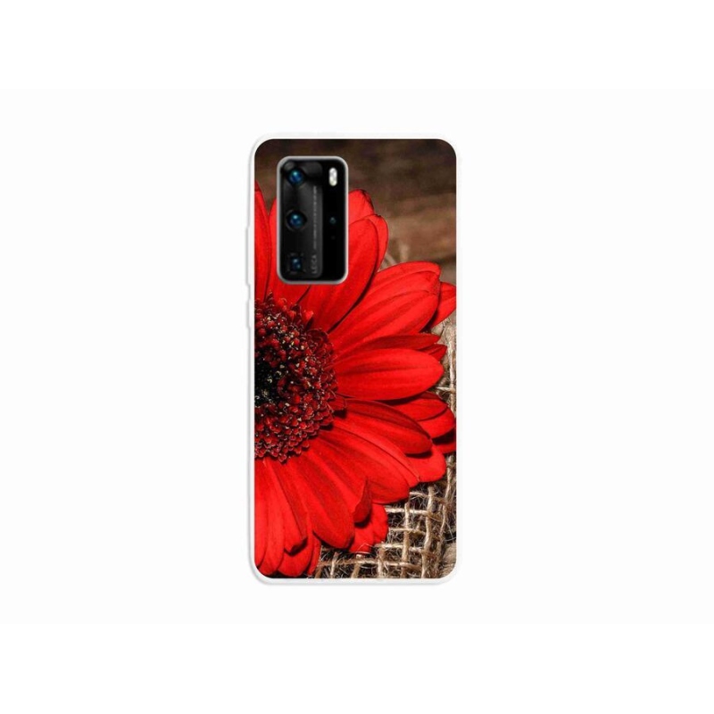 Gélový kryt mmCase na mobil Huawei P40 Pro - gerbera