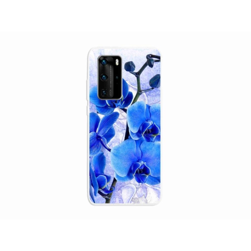 Gélový kryt mmCase na mobil Huawei P40 Pro - modré kvety