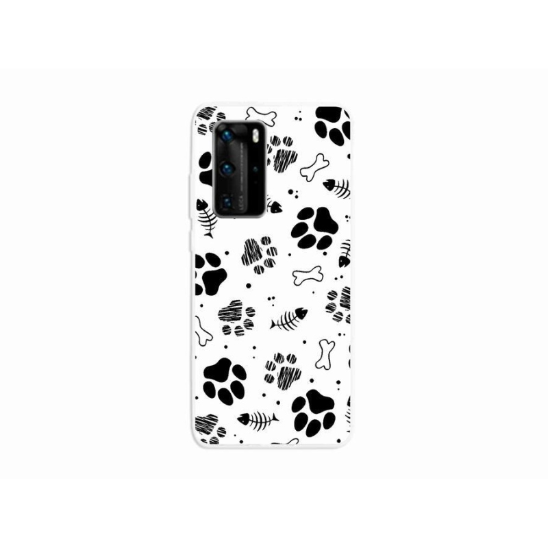 Gélový kryt mmCase na mobil Huawei P40 Pro - psie labky 1