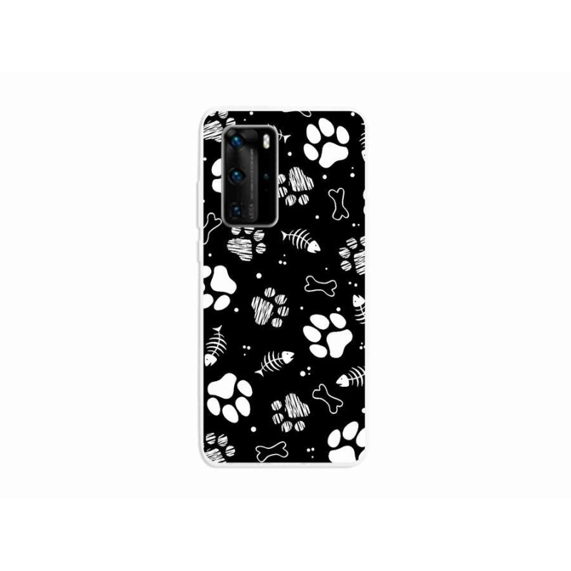 Gélový kryt mmCase na mobil Huawei P40 Pro - psie labky