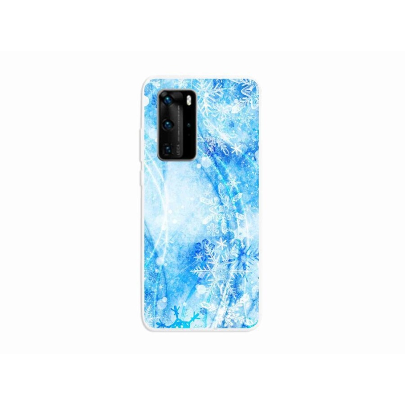 Gélový kryt mmCase na mobil Huawei P40 Pro - snehové vločky