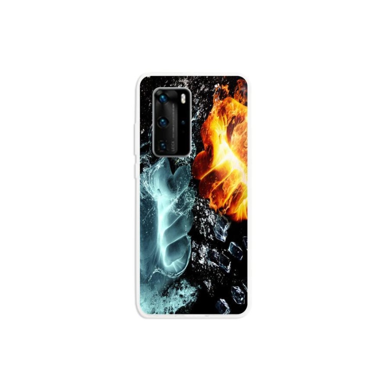 Gélový kryt mmCase na mobil Huawei P40 Pro - voda a oheň