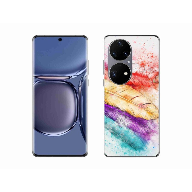 Gélový kryt mmCase na mobil Huawei P50 Pro - farebné perie