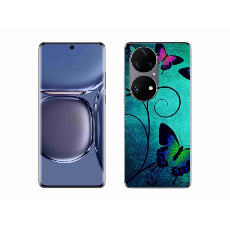 Gélový kryt mmCase na mobil Huawei P50 Pro - farebné motýle