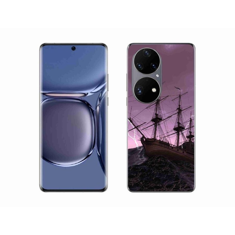 Gélový kryt mmCase na mobil Huawei P50 Pro - loď v búrke