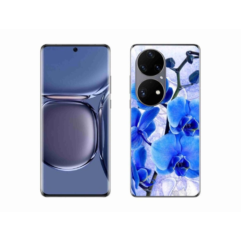 Gélový kryt mmCase na mobil Huawei P50 Pro - modré kvety