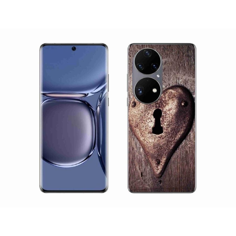 Gélový kryt mmCase na mobil Huawei P50 Pro - zámok v tvare srdca