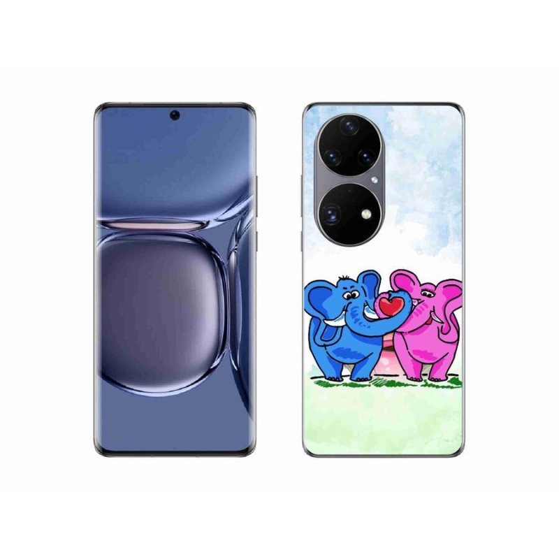 Gélový kryt mmCase na mobil Huawei P50 Pro - zamilovaní slony