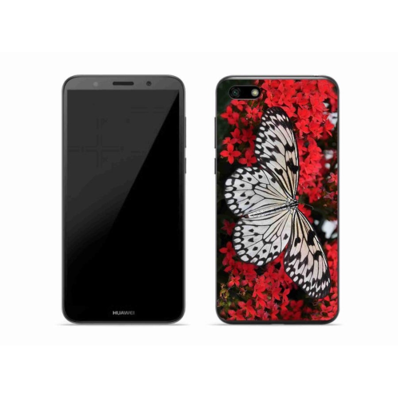 Gélový kryt mmCase na mobil Huawei Y5 (2018) - čiernobiely motýľ 1