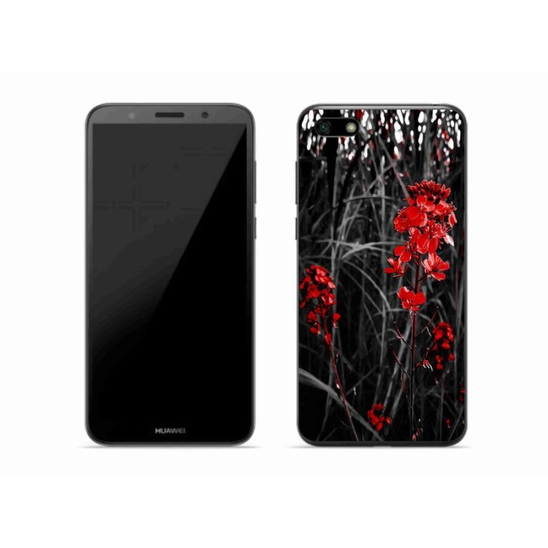 Gélový kryt mmCase na mobil Huawei Y5 (2018) - červená rastlina