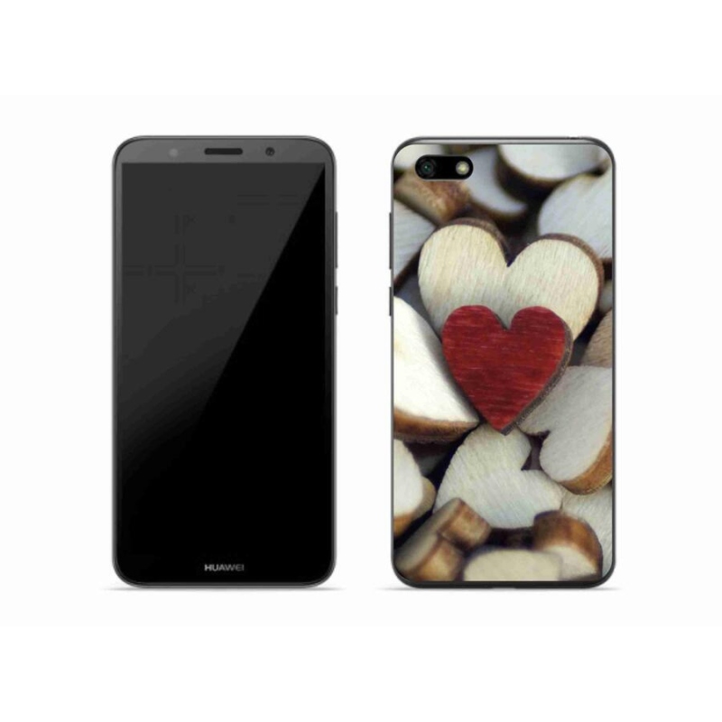 Gélový kryt mmCase na mobil Huawei Y5 (2018) - gravírované červené srdce