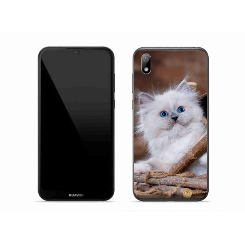 Gélový kryt mmCase na mobil Huawei Y5 (2019) - biele mačiatko