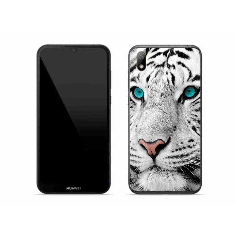 Gélový kryt mmCase na mobil Huawei Y5 (2019) - biely tiger