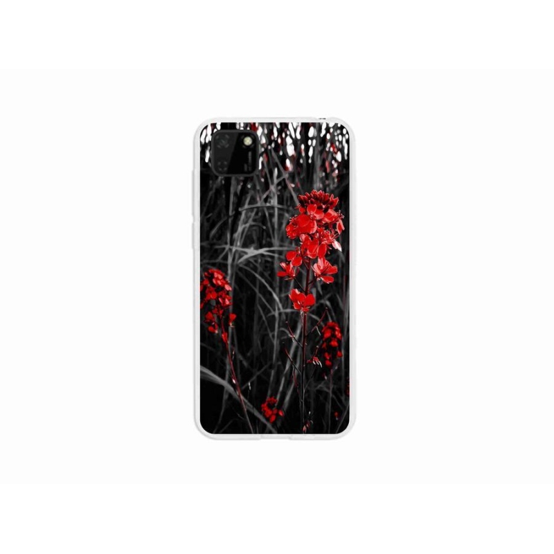 Gélový kryt mmCase na mobil Huawei Y5p - červená rastlina