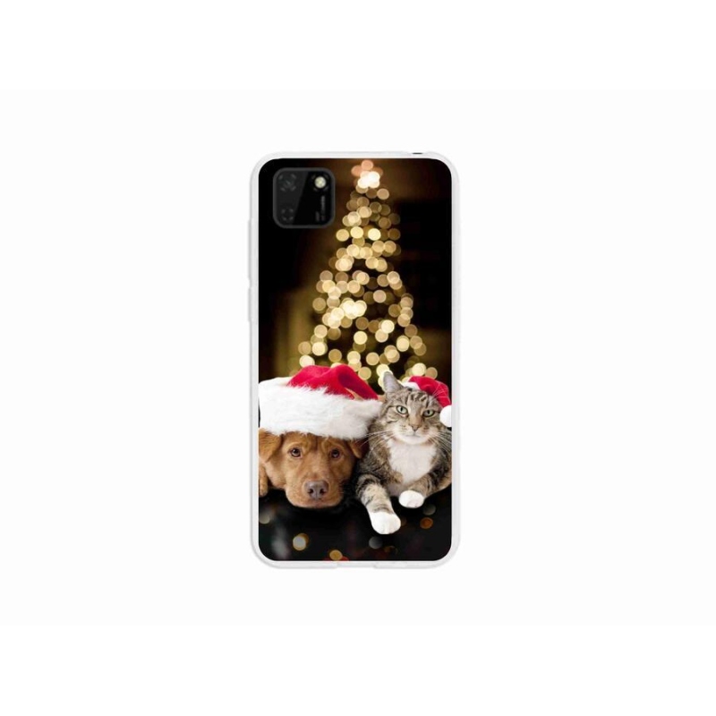 Gélový kryt mmCase na mobil Huawei Y5p - vianočný pes a mačka