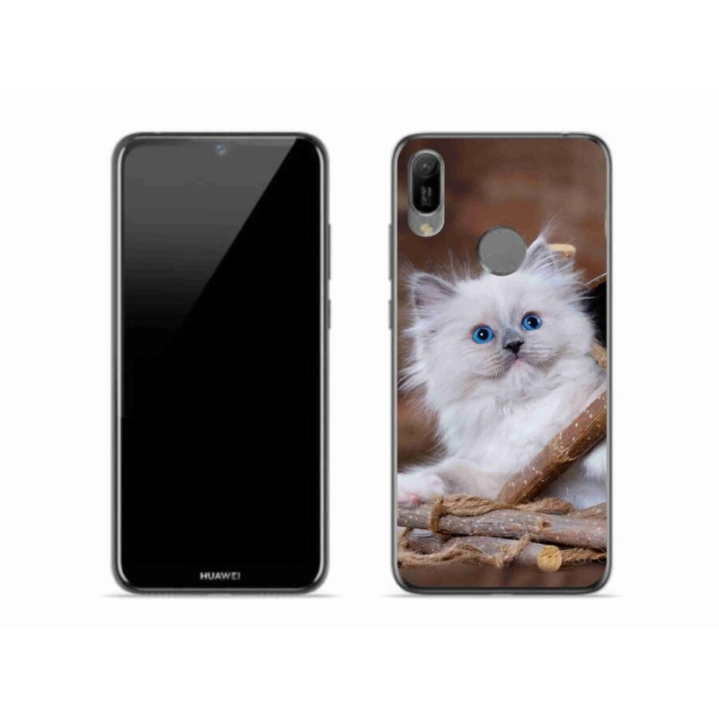 Gélový kryt mmCase na mobil Huawei Y6 (2019) - biele mačiatko