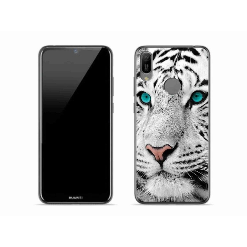 Gélový kryt mmCase na mobil Huawei Y6 (2019) - biely tiger
