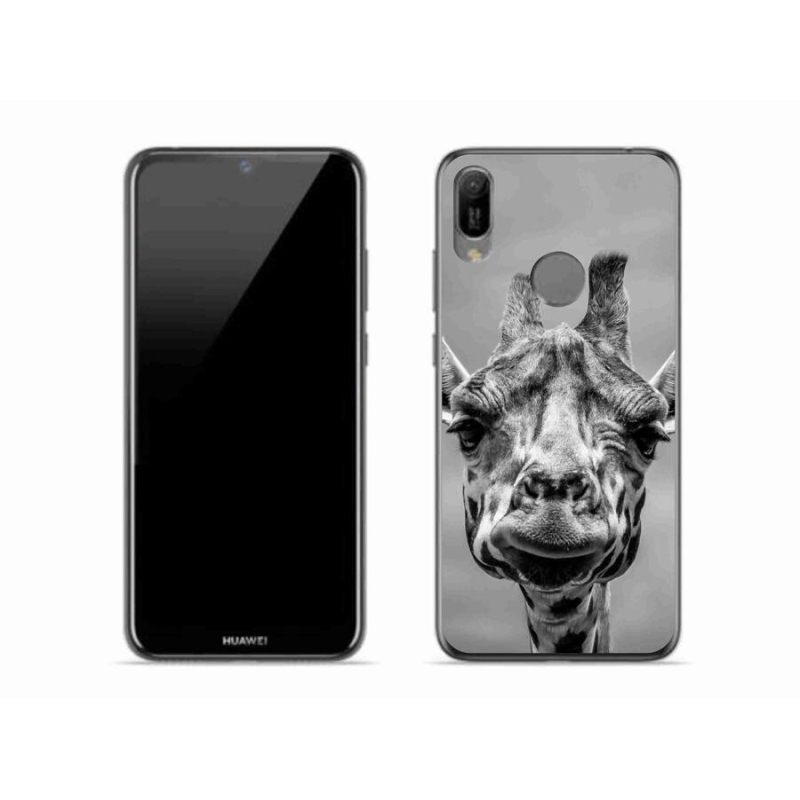 Gélový kryt mmCase na mobil Huawei Y6 (2019) - čiernobiela žirafa