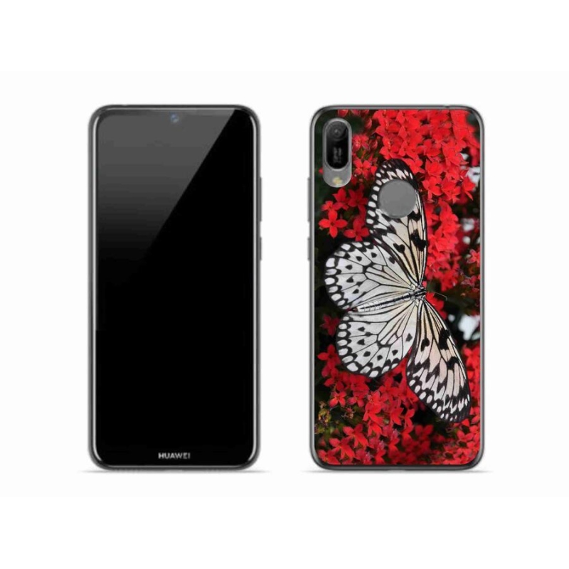 Gélový kryt mmCase na mobil Huawei Y6 (2019) - čiernobiely motýľ 1