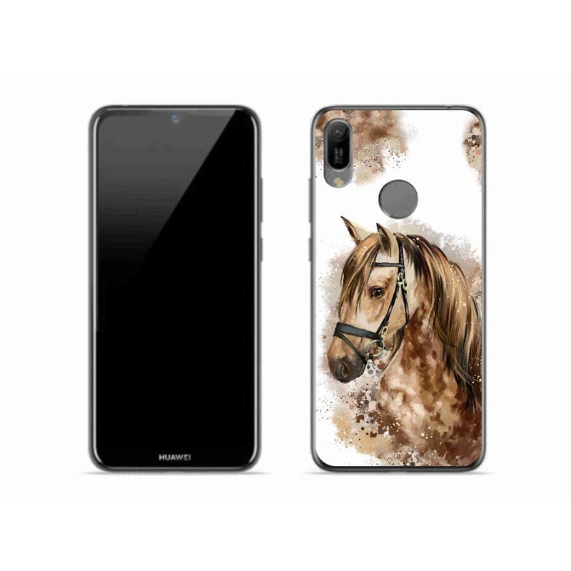 Gélový kryt mmCase na mobil Huawei Y6 (2019) - hnedý kreslený kôň