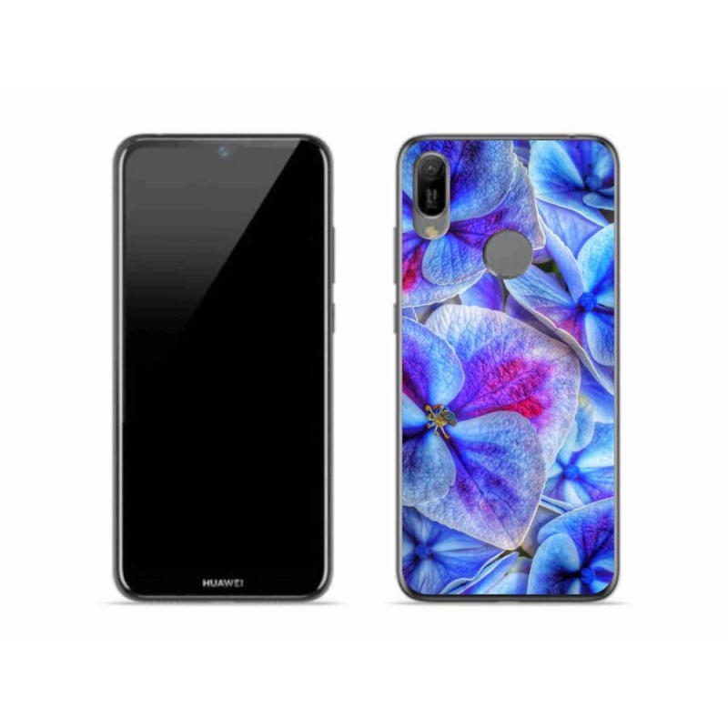 Gélový kryt mmCase na mobil Huawei Y6 (2019) - modré kvety 1