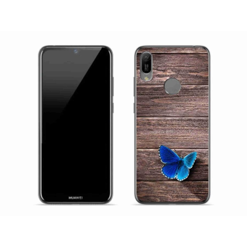 Gélový kryt mmCase na mobil Huawei Y6 (2019) - modrý motýľ 1