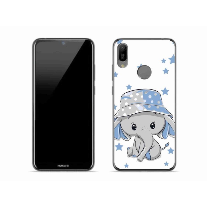 Gélový kryt mmCase na mobil Huawei Y6 (2019) - modrý slon