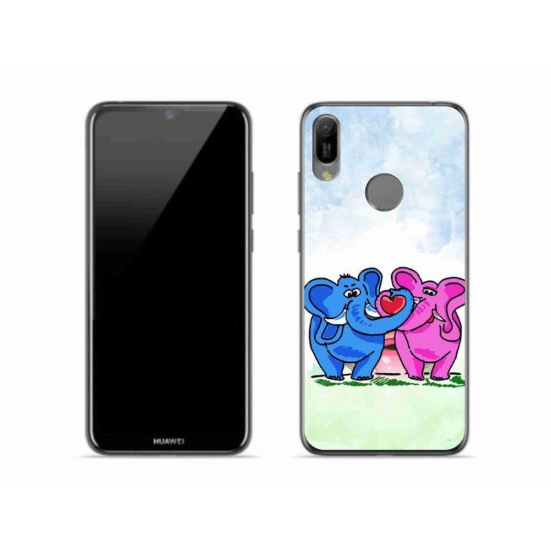 Gélový kryt mmCase na mobil Huawei Y6 (2019) - zamilovaní slony