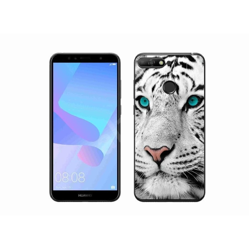 Gélový kryt mmCase na mobil Huawei Y6 Prime 2018 - biely tiger