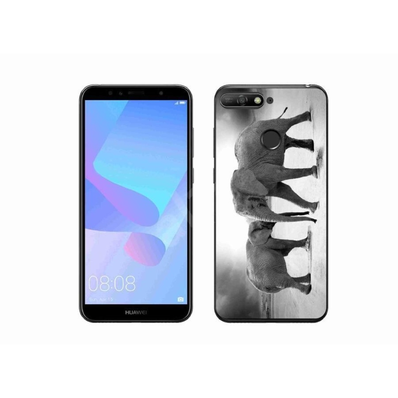 Gélový kryt mmCase na mobil Huawei Y6 Prime (2018) - čiernobieli slony