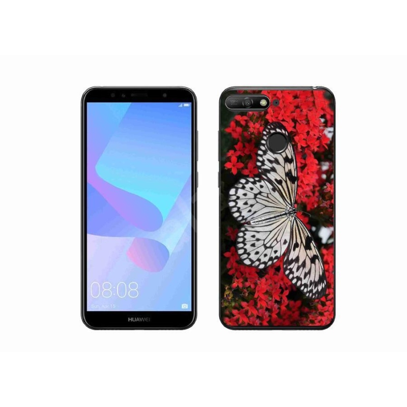 Gélový kryt mmCase na mobil Huawei Y6 Prime (2018) - čiernobiely motýľ 1