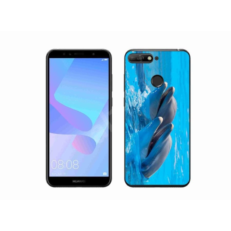 Gélový kryt mmCase na mobil Huawei Y6 Prime (2018) - delfíny