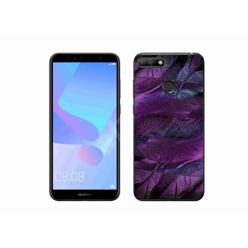 Gélový kryt mmCase na mobil Huawei Y6 Prime (2018) - fialová pierka