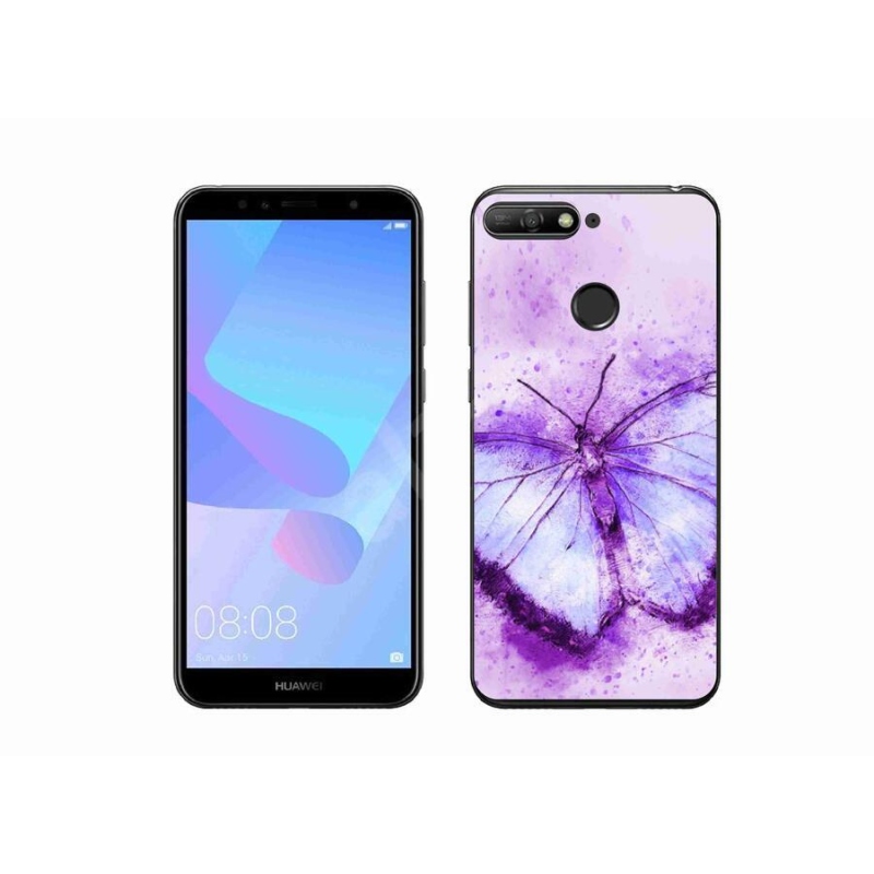 Gélový kryt mmCase na mobil Huawei Y6 Prime 2018 - fialový motýľ