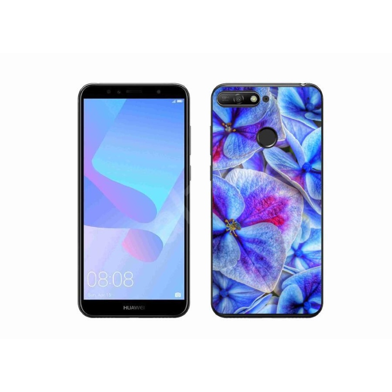 Gélový kryt mmCase na mobil Huawei Y6 Prime (2018) - modré kvety 1