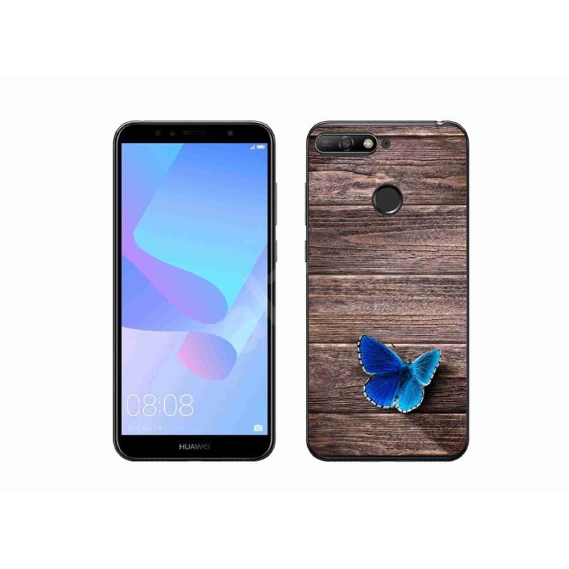 Gélový kryt mmCase na mobil Huawei Y6 Prime (2018) - modrý motýľ 1