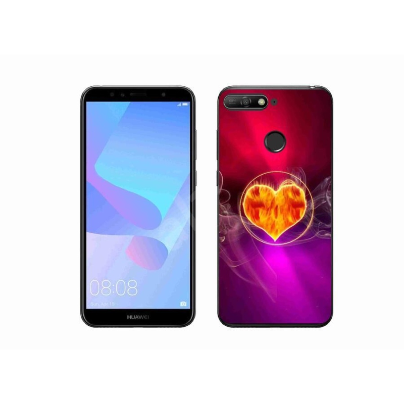 Gélový kryt mmCase na mobil Huawei Y6 Prime 2018 - ohnivé srdce