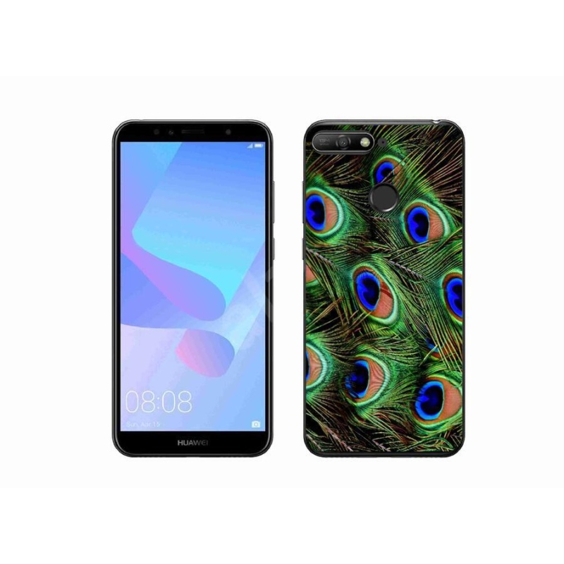 Gélový kryt mmCase na mobil Huawei Y6 Prime (2018) - pávie perie