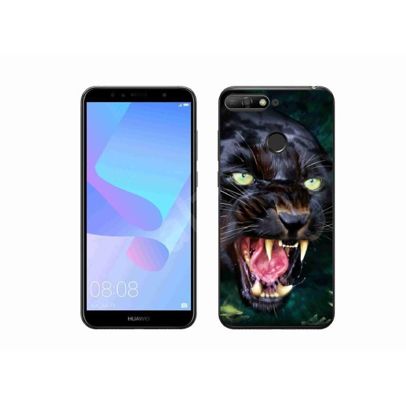 Gélový kryt mmCase na mobil Huawei Y6 Prime (2018) - rozzúrený čierny panter