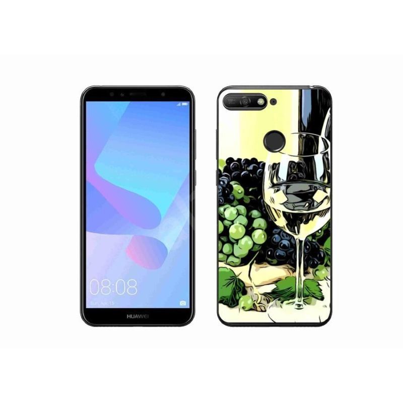 Gélový kryt mmCase na mobil Huawei Y6 Prime 2018 - pohár vína