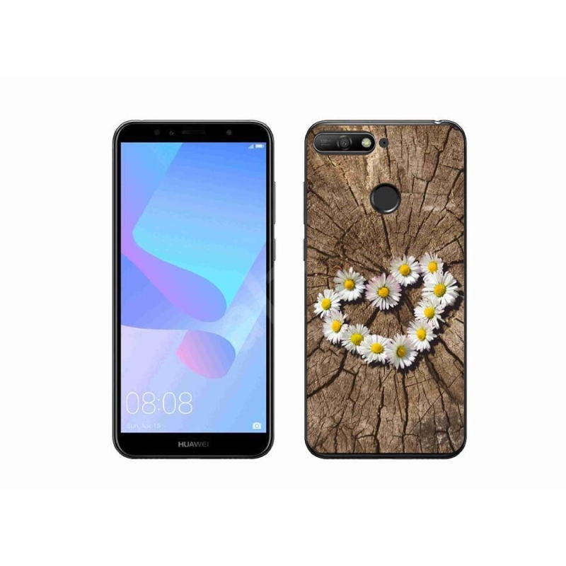 Gélový kryt mmCase na mobil Huawei Y6 Prime (2018) - srdce z margarét