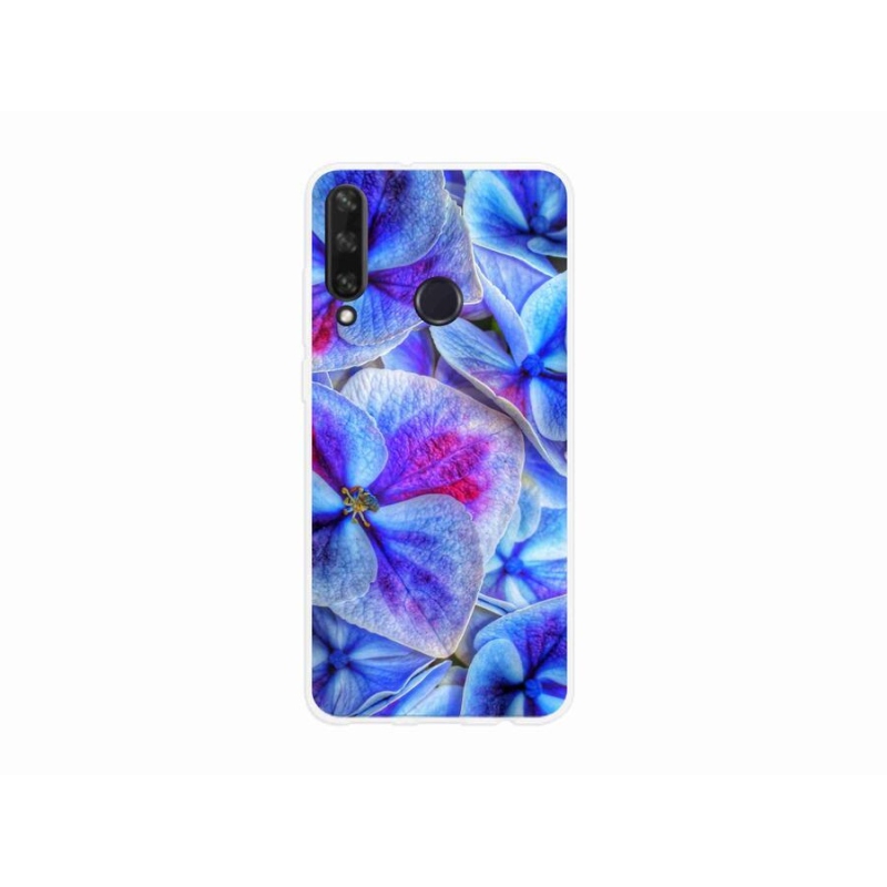 Gélový kryt mmCase na mobil Huawei Y6p - modré kvety 1