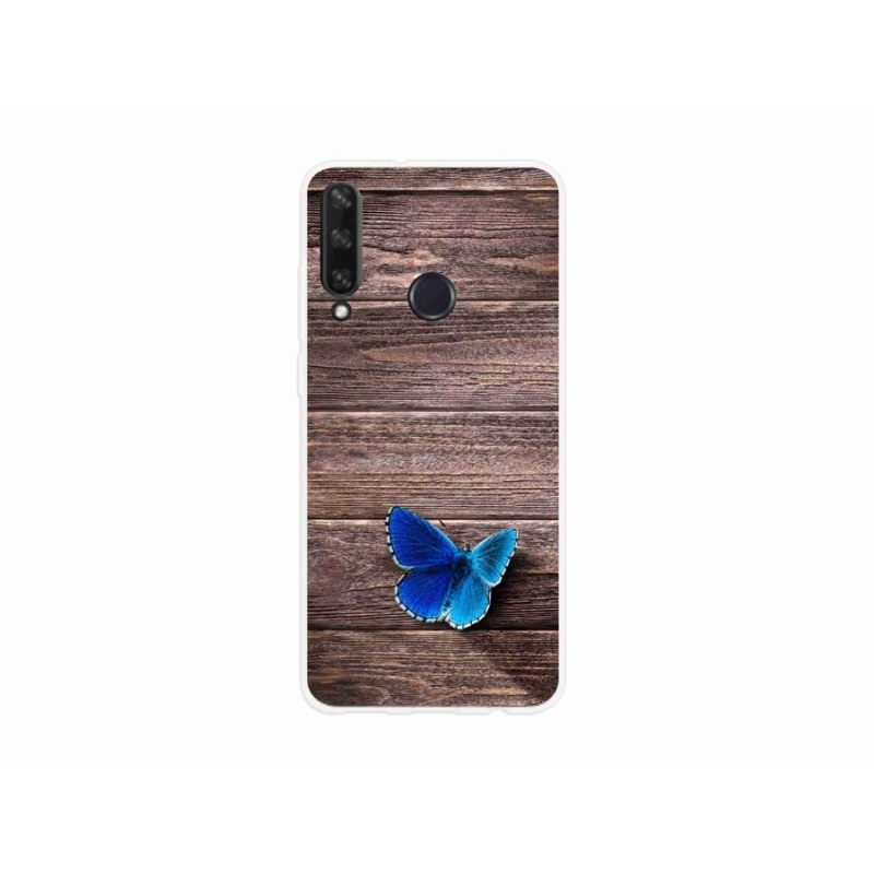 Gélový kryt mmCase na mobil Huawei Y6p - modrý motýľ 1