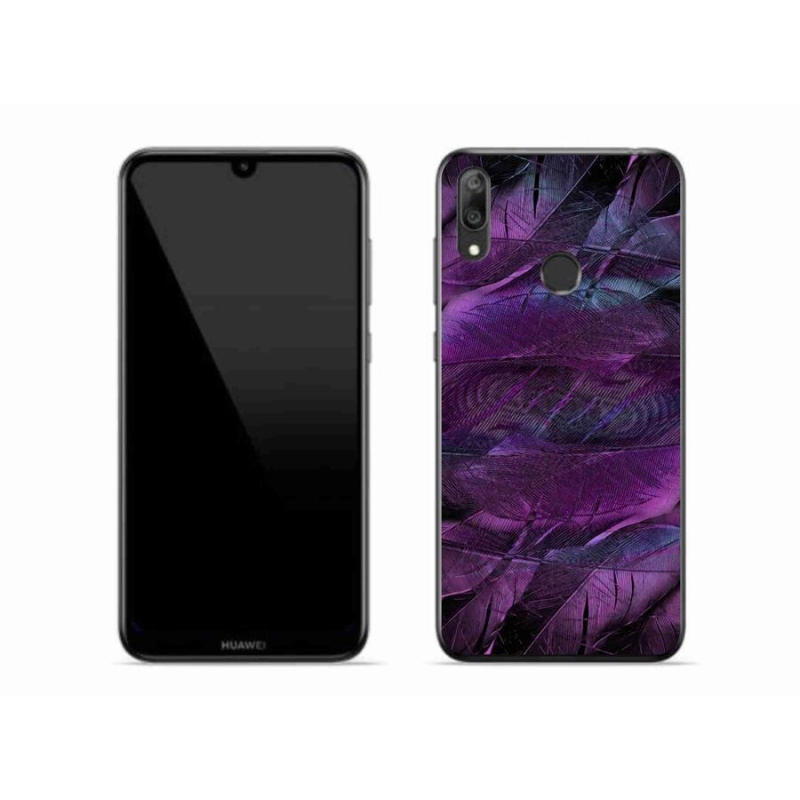 Gélový kryt mmCase na mobil Huawei Y7 (2019) - fialová pierka