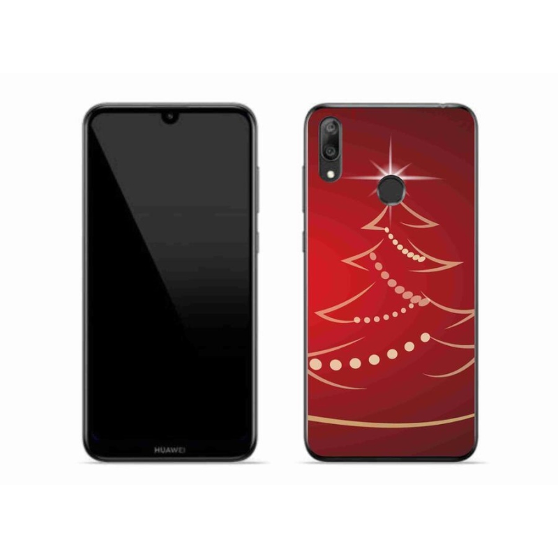 Gélový kryt mmCase na mobil Huawei Y7 (2019) - kreslený vianočný stromček