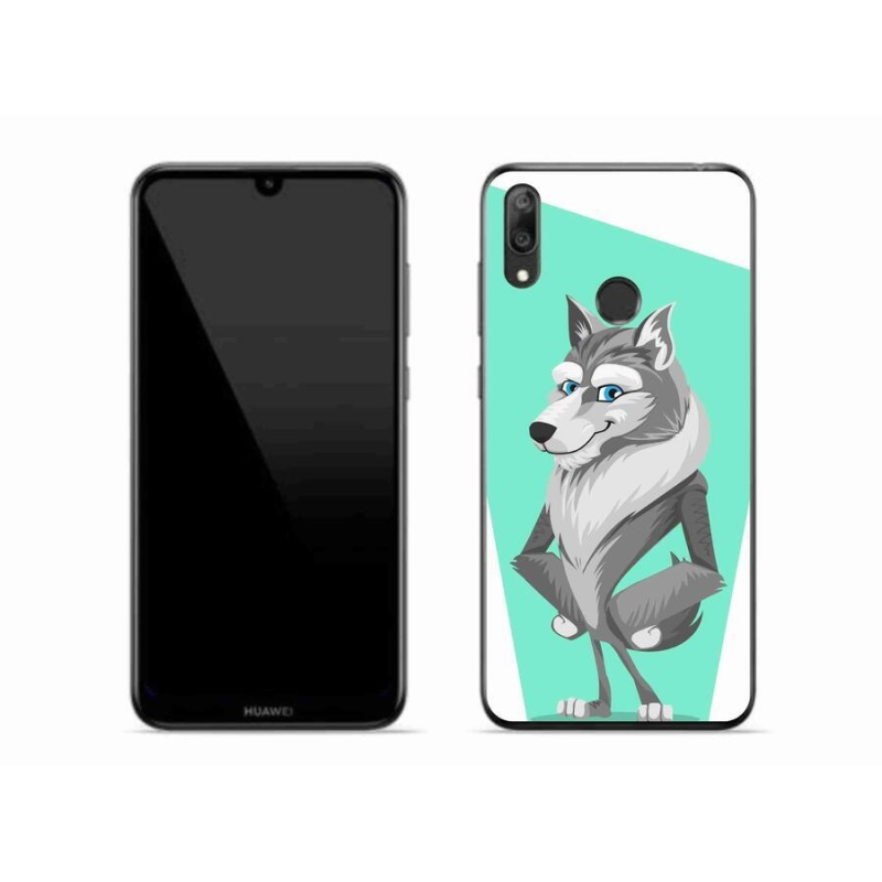 Gélový kryt mmCase na mobil Huawei Y7 (2019) - kreslený vlk