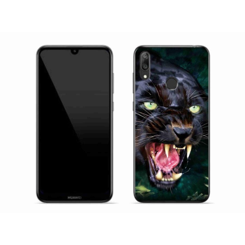 Gélový kryt mmCase na mobil Huawei Y7 (2019) - rozzúrený čierny panter