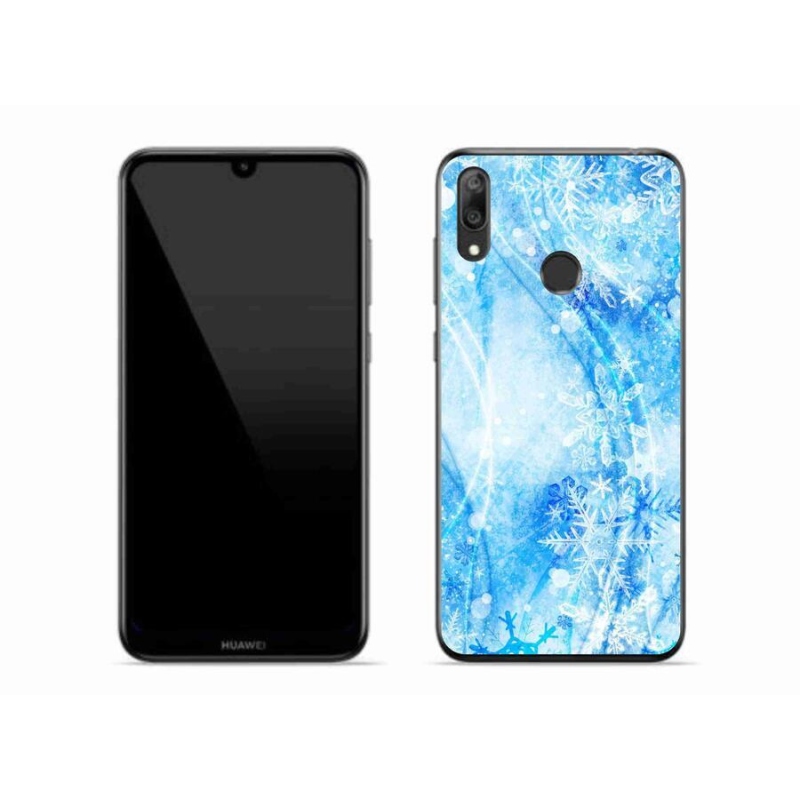 Gélový kryt mmCase na mobil Huawei Y7 (2019) - snehové vločky