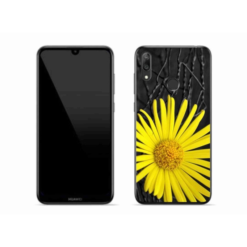 Gélový kryt mmCase na mobil Huawei Y7 (2019) - žltý kvet