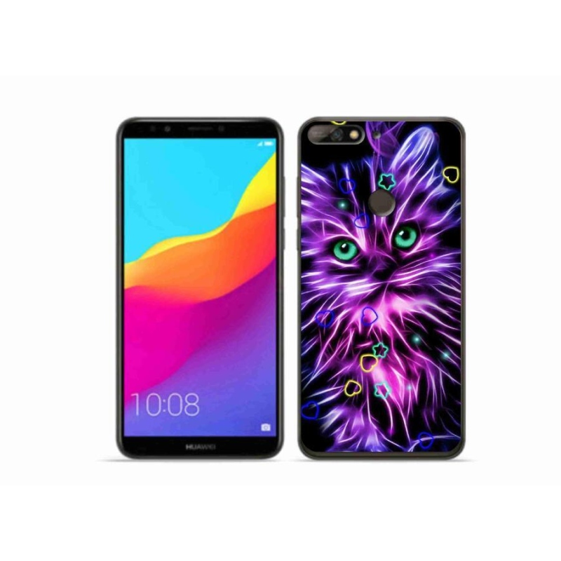 Gélový kryt mmCase na mobil Huawei Y7 Prime (2018) - abstraktná mačka